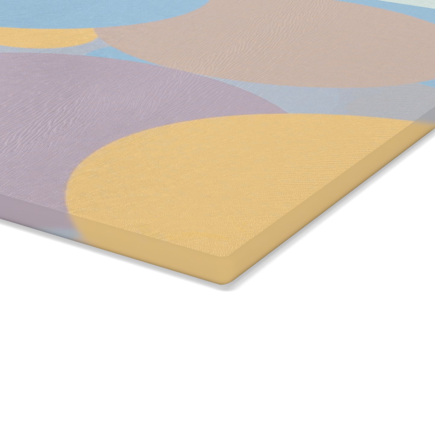 Pastel Baby Blue and Peach Patches 11" x 15" Glass Cutting Board