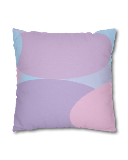 Pastel Purple and Mauve Patches Spun Polyester Square Pillowcase, 14" x 14"