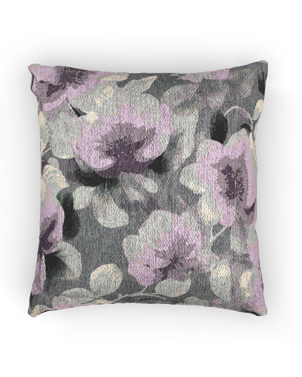 Gray Lavender Florals Woven Pillow, 17" x 18"