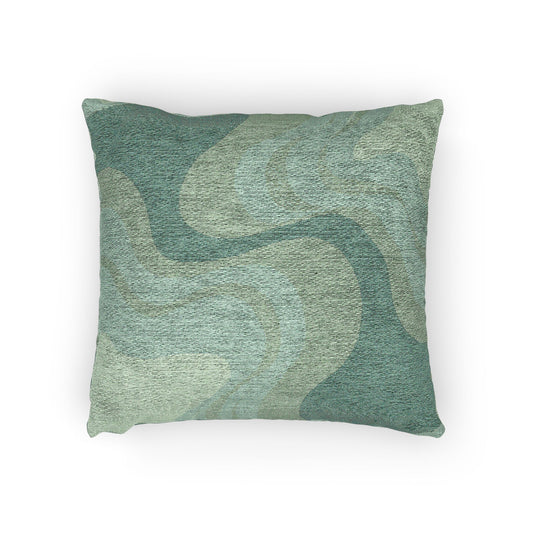 Mint Green Wavey Woven Pillow, 17" x 18"