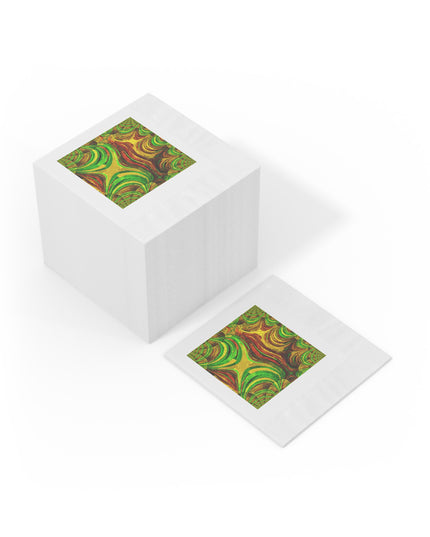 Uzi Spiral Beta White Coined Napkins, 4.8" x 4.8"