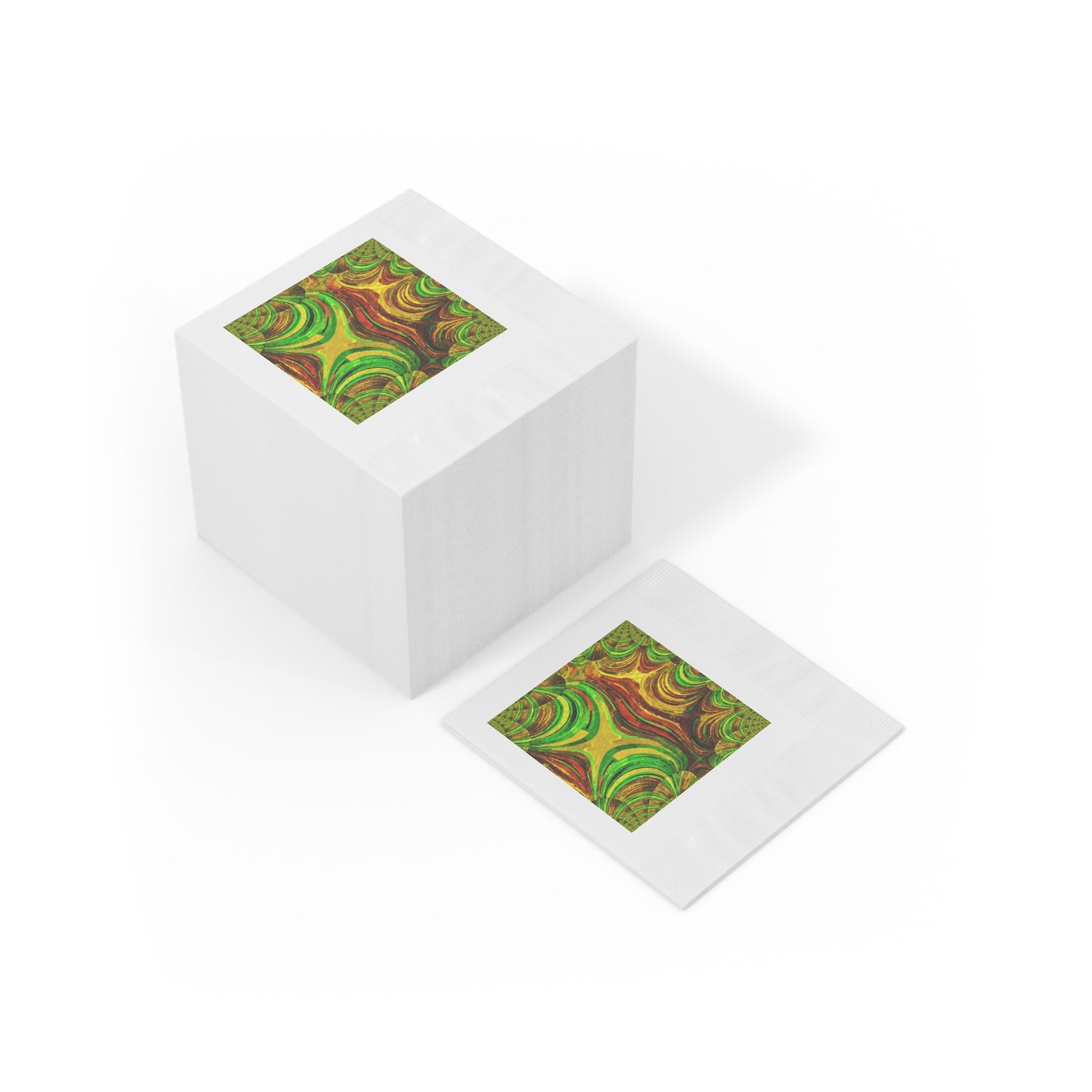 Uzi Spiral Beta White Coined Napkins, 4.8" x 4.8"