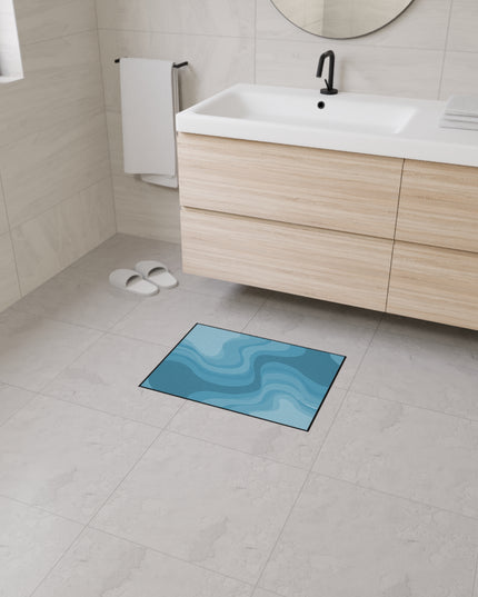 Sky Blue Wavey 18" x 24" Heavy Duty Floor Mat