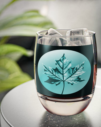 Tif Green Maple Leaf Whiskey Glass, 6 oz