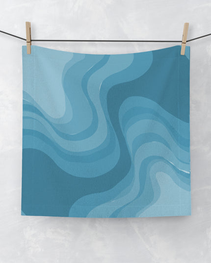 Sky Blue Wavey 13" x 13" Face Towel