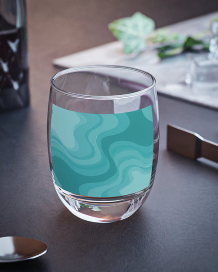 Tif Green Wavey Whiskey Glass, 6 oz
