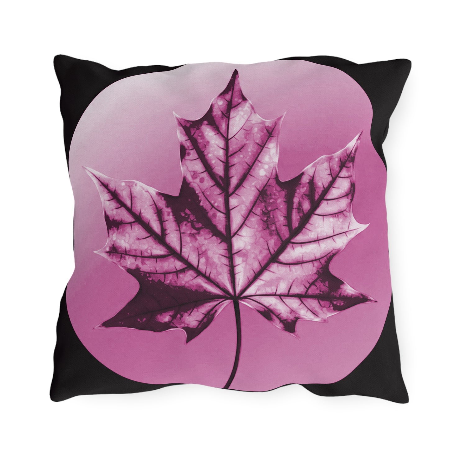 Magenta Maple Leaf 18" x 18" Outdoor Pillow