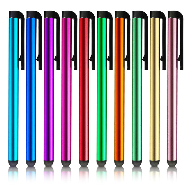 10-Pack Universal Stylus Pens – Thin Rubber Tip, High Precision for Touchscreen Devices