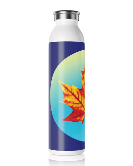 Alpha Maple Leaf Slim Water Bottle, 20 oz White