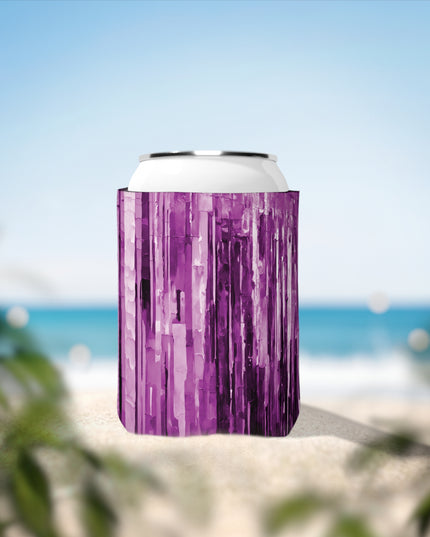 Striped Powder Lavender 12 oz Can Cooler Sleeve