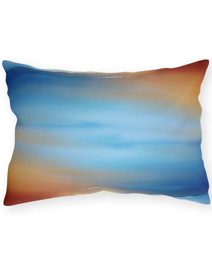 Blue Sea Red Orange Fog 20" x 14" Outdoor Pillow