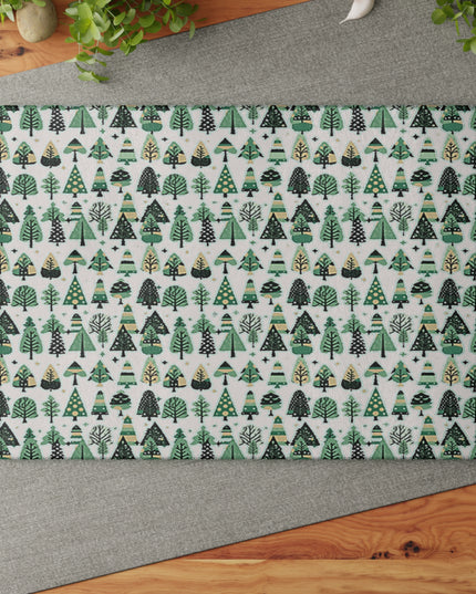Mini Vintage Green Trees 11" x 15" Glass Cutting Board