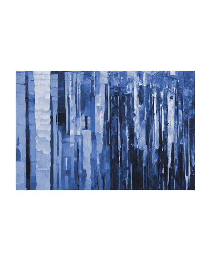 Striped Deep Blue Outdoor Rug, 24" x 36"