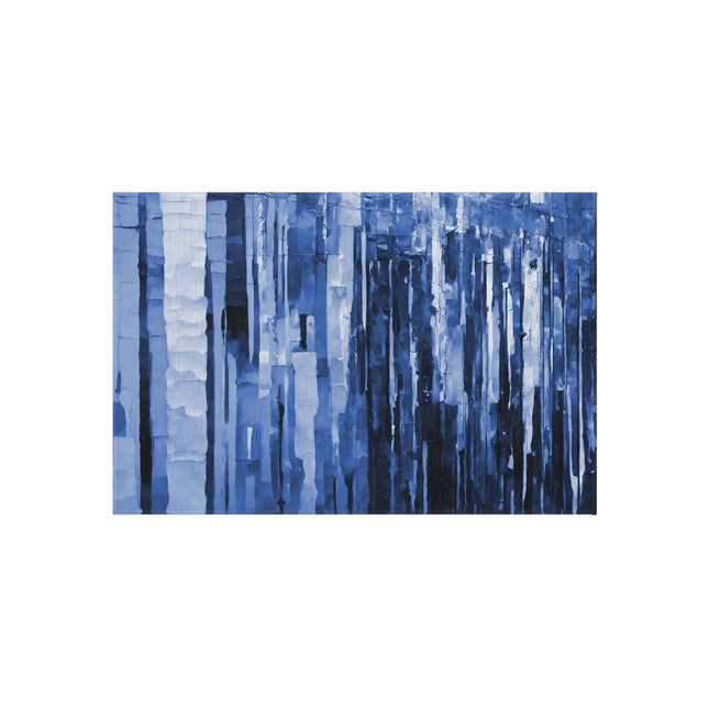 Striped Deep Blue Outdoor Rug, 24" x 36"