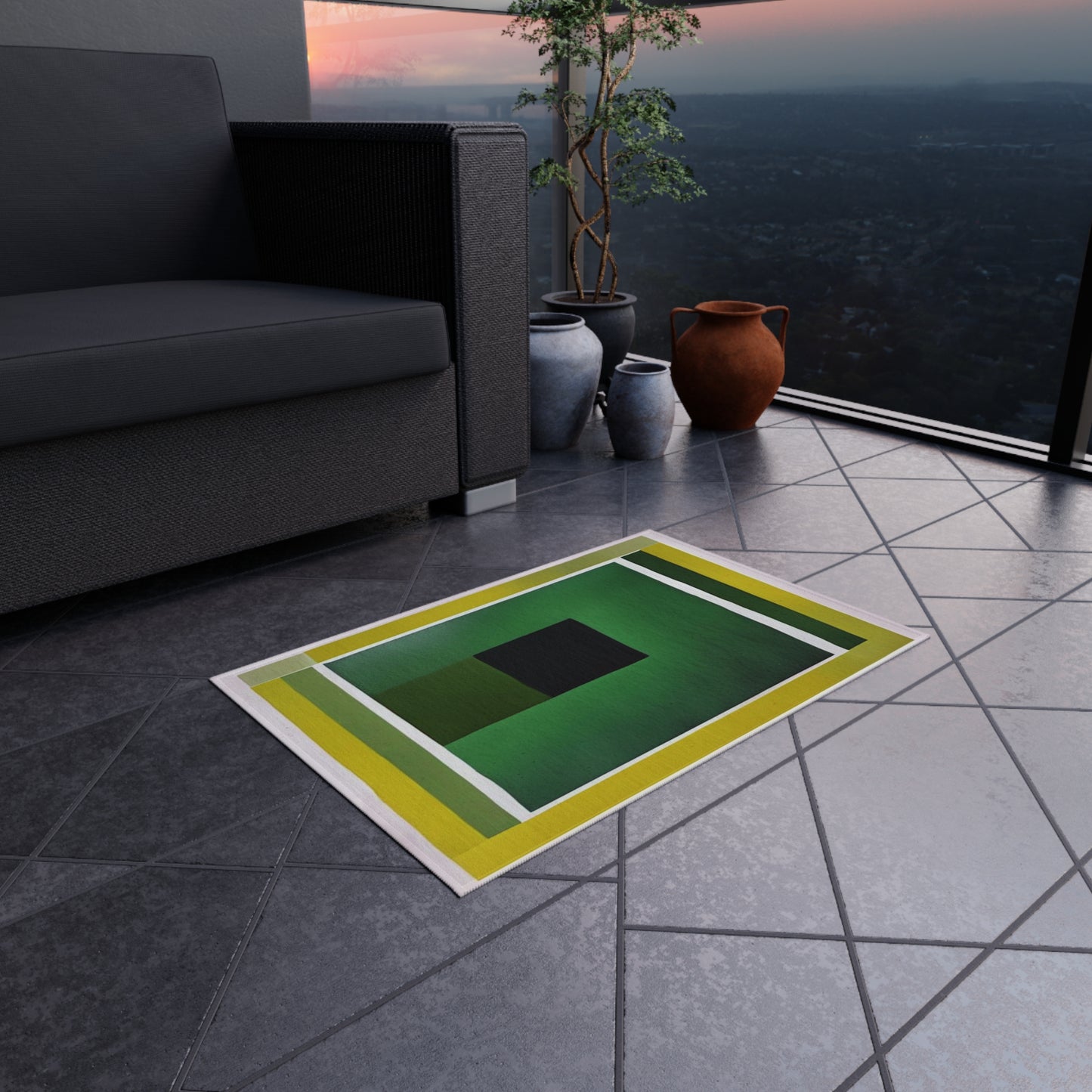 Alpha Shadow Outdoor Rug, 24" x 36"