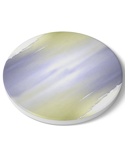 Lavender Sea Golden Fog 4" x 4" Round Ceramic Coaster