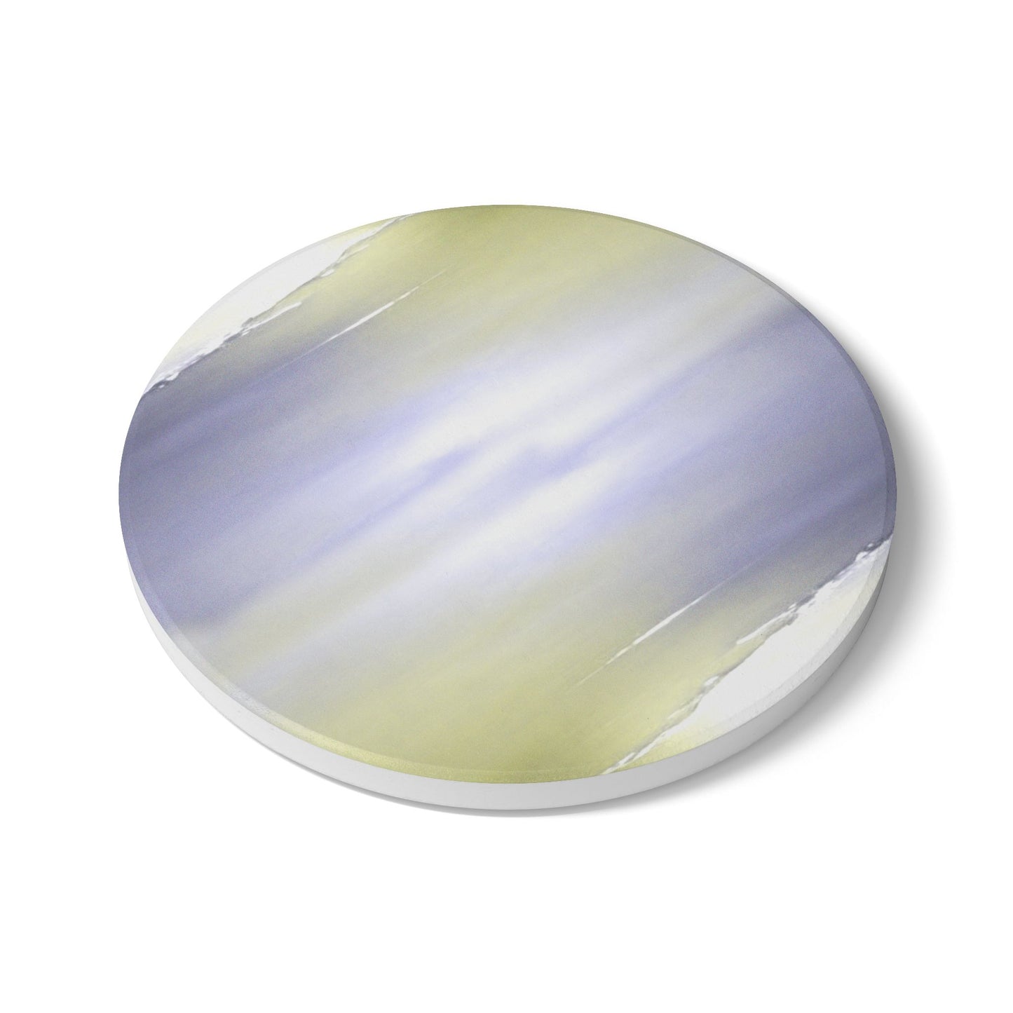 Lavender Sea Golden Fog 4" x 4" Round Ceramic Coaster