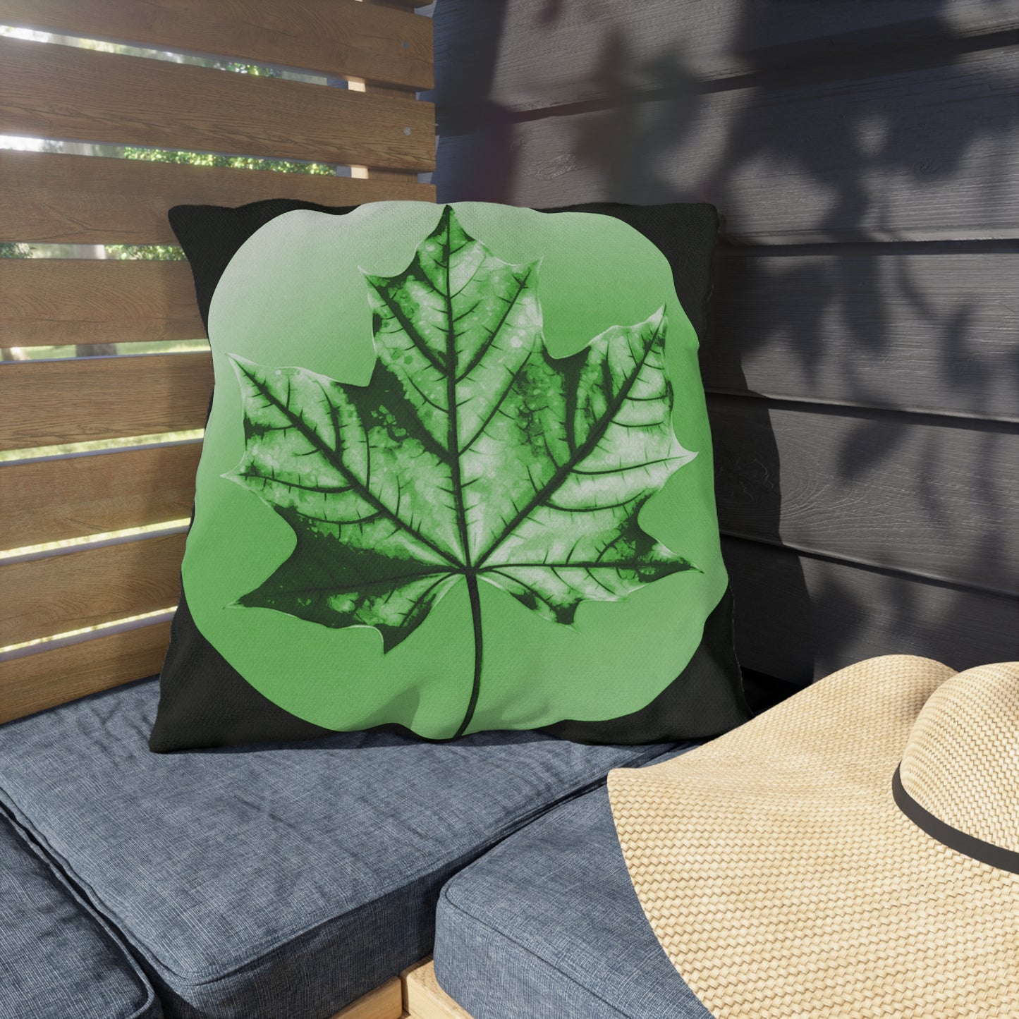 Mint Green Maple Leaf 20" x 20" Outdoor Pillow