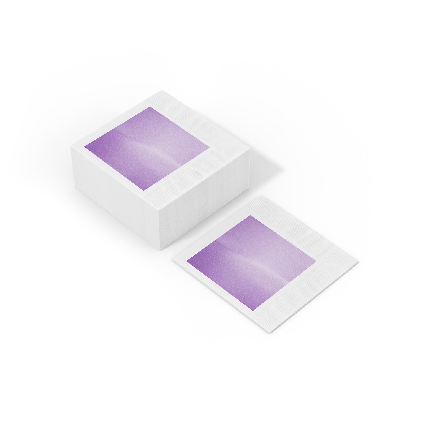 Soft Lavender Fade White Coined Napkins, 6.5" x 6.5"