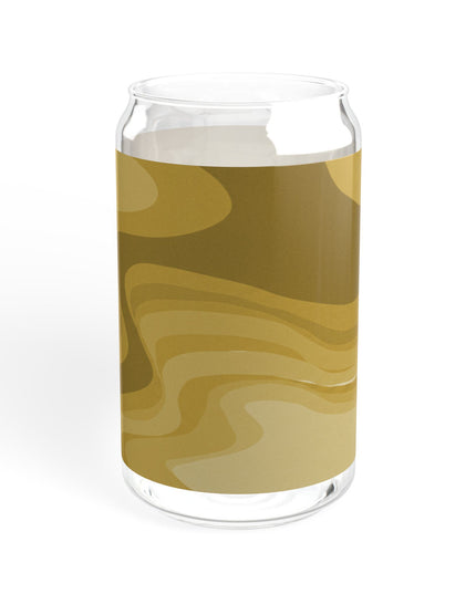 Brown Wavey Sipper Glass, 16oz
