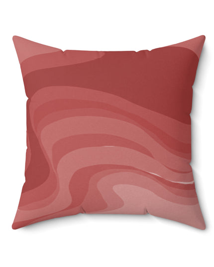 Power Red Wavey 20" x 20" Faux Suede Square Pillow