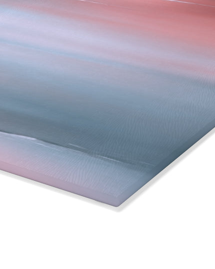 Gray Sea Pink Fog 8" x 11" Glass Cutting Board
