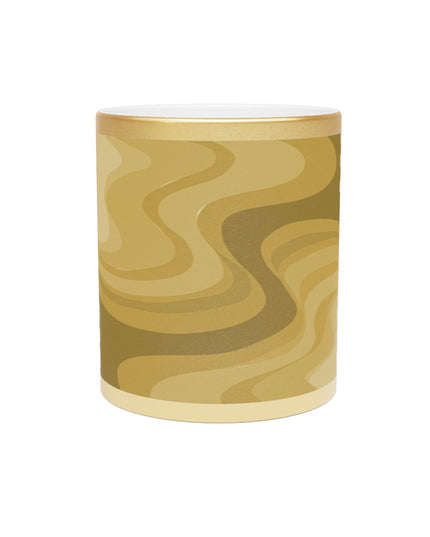 Brown Wavey 11 oz Metallic Mug (Silver\Gold)