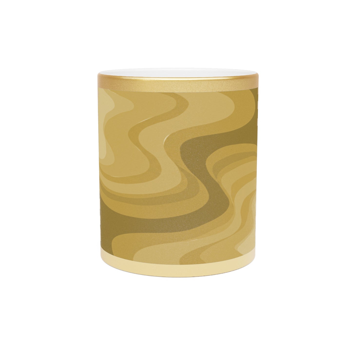 Brown Wavey 11 oz Metallic Mug (Silver\Gold)