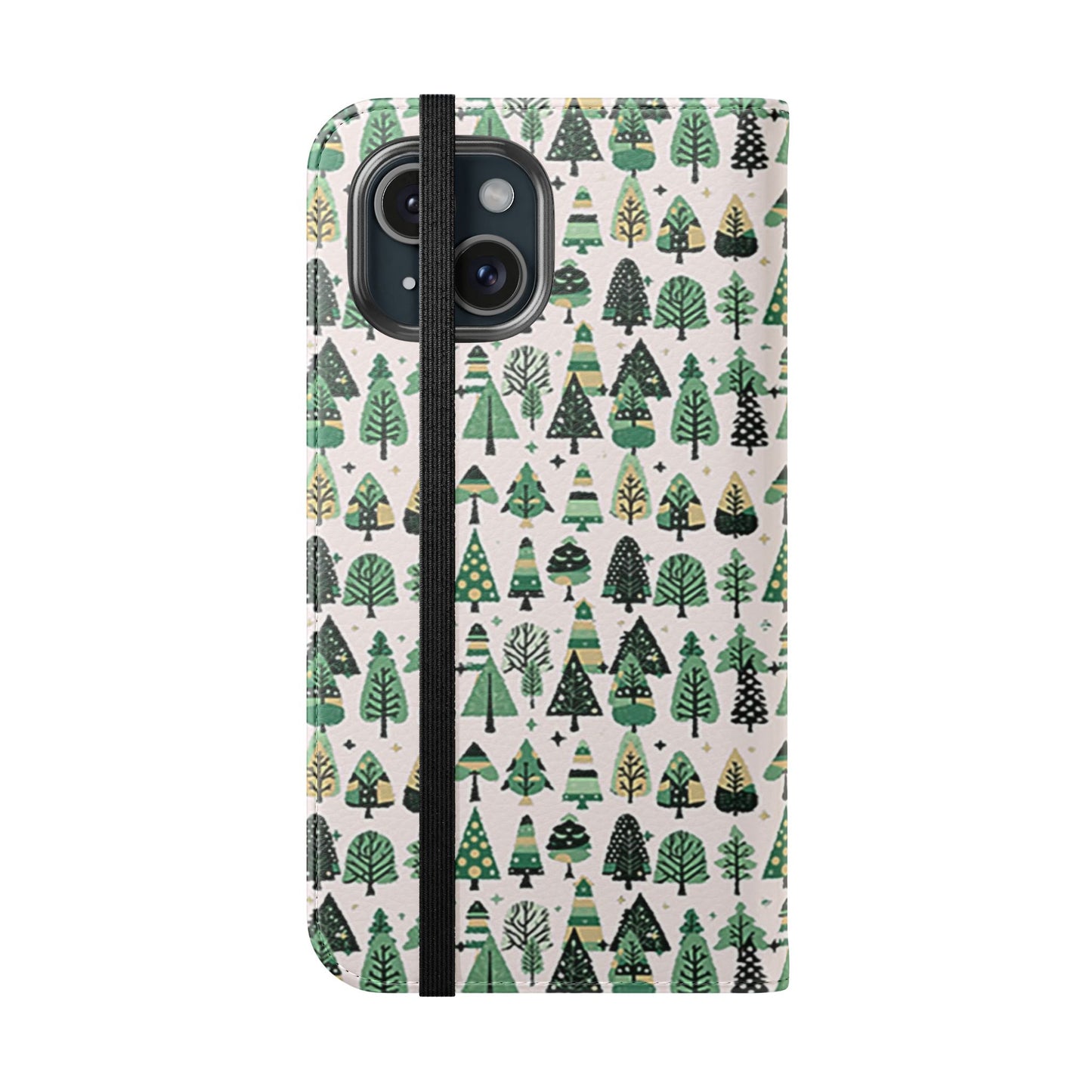 Mini Vintage Green Trees Flip Cases, Iphone 15