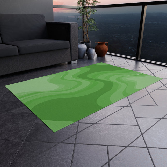 Greenie Meanie Wavey 48" x 72" Outdoor Rug