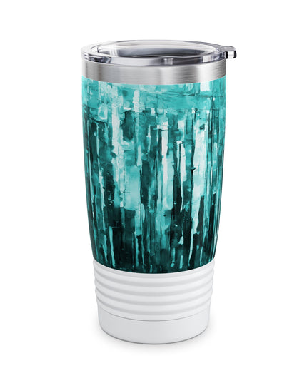 Striped Tif Ringneck Tumbler, 20oz in white