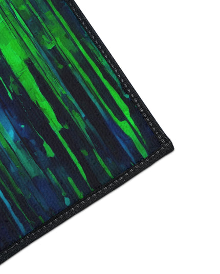 Striped Blue Green 24" x 36" Heavy Duty Floor Mat