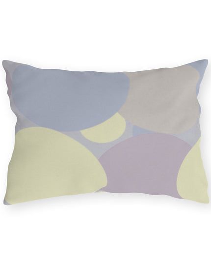 Pastel Soft Blue and Soft White Patches 20" x 14" Outdoor Pillow