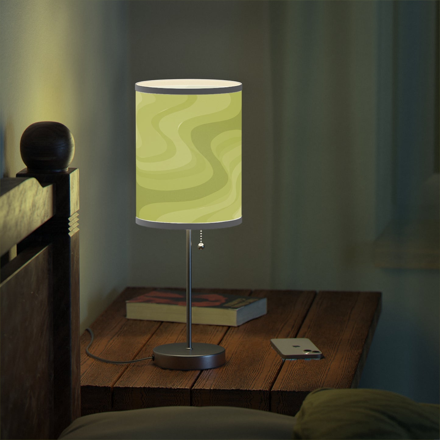 Lemon Wavey Table Lamp on a White or Silver Stand, US|CA plug