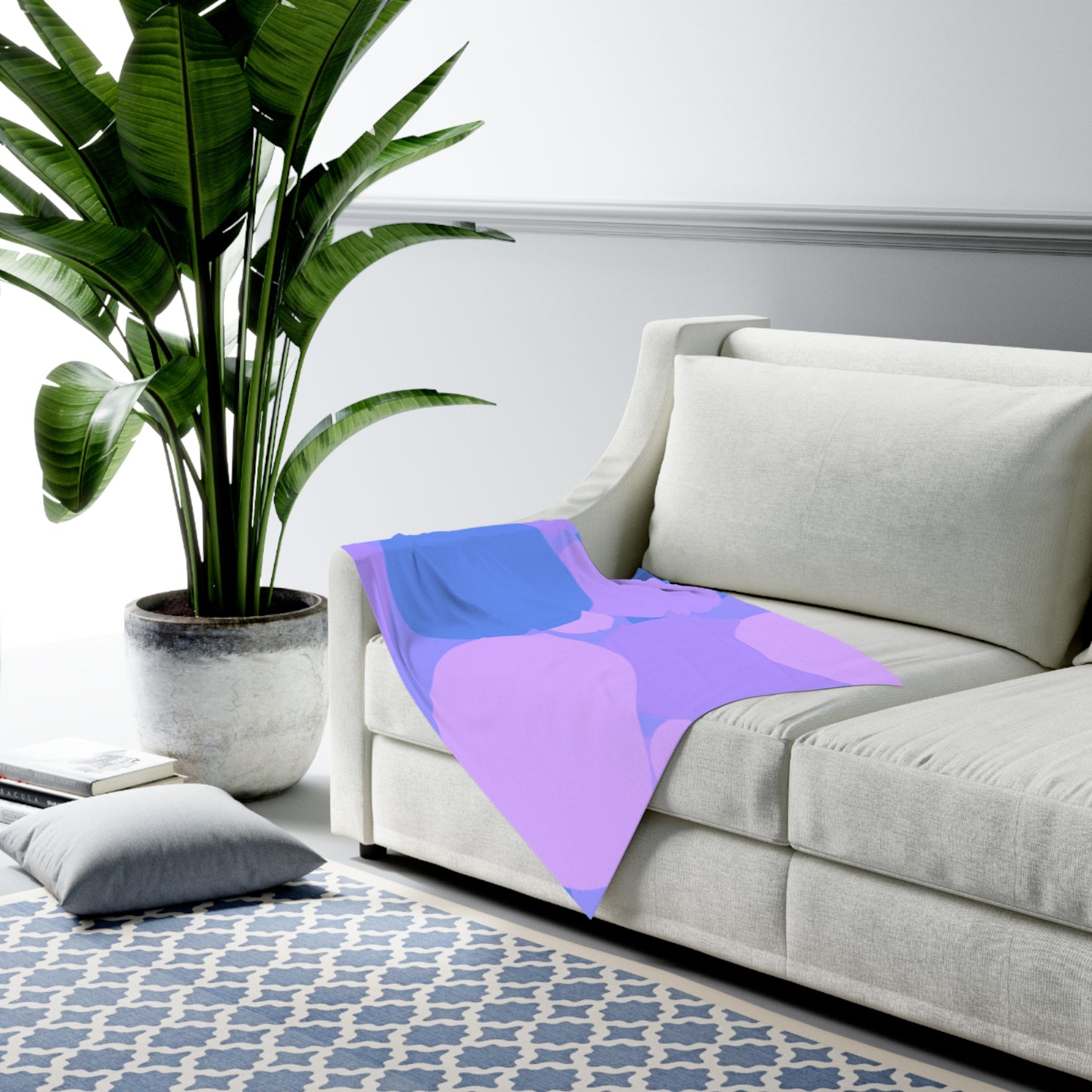 Pastel Purple Family Patches Baby Swaddle 30″×40″ Blanket