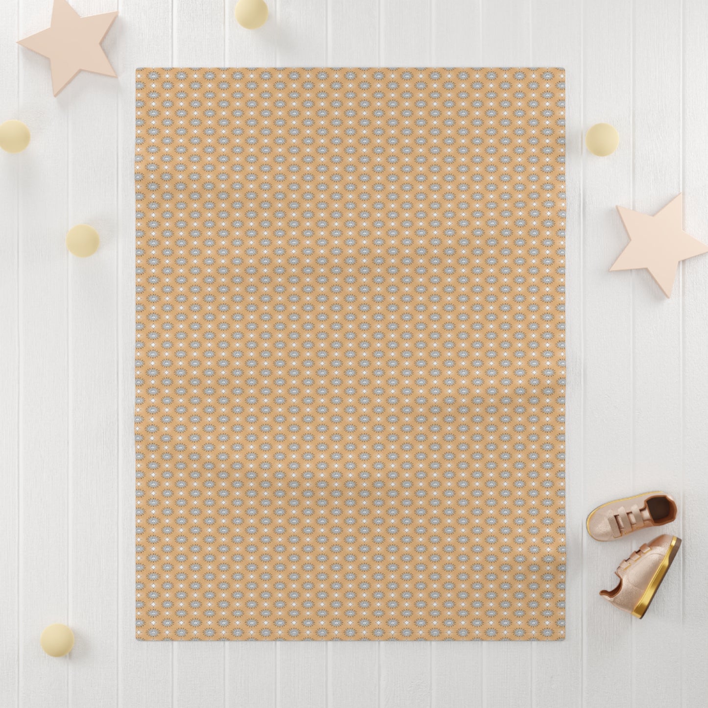 Tan Sunset Star-crossed Bodies Soft Fleece Baby Blanket, 30" x 40"