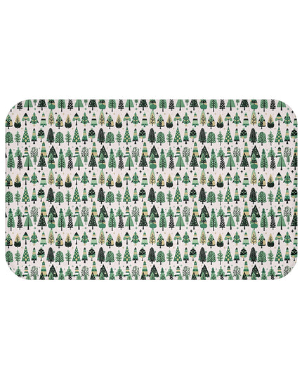 Mini Vintage Green Trees 34" x 21" Bath Mat