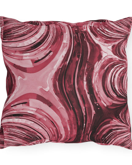 Uzi Spiral Ruby Outdoor Pillow, 16" x 16"