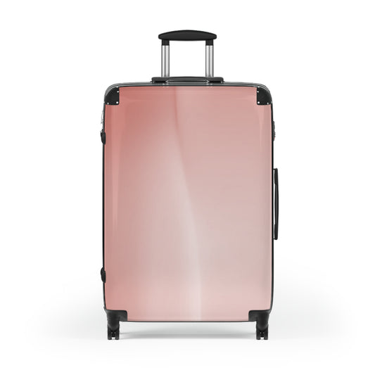 Rose Red Fade Large Suitcase with built in lock, 4 double-wheels, telescopic handle, and ABS back hard-shell