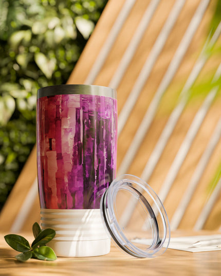 Striped Powder Lavender Ringneck Tumbler, 20oz in white