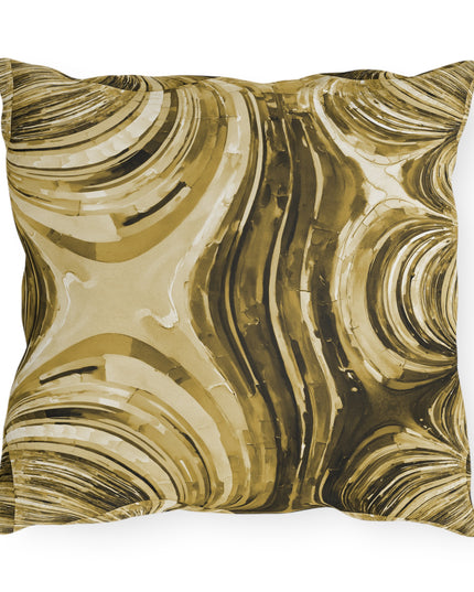 Uzi Spiral Light Brown Outdoor Pillow, 16" x 16"