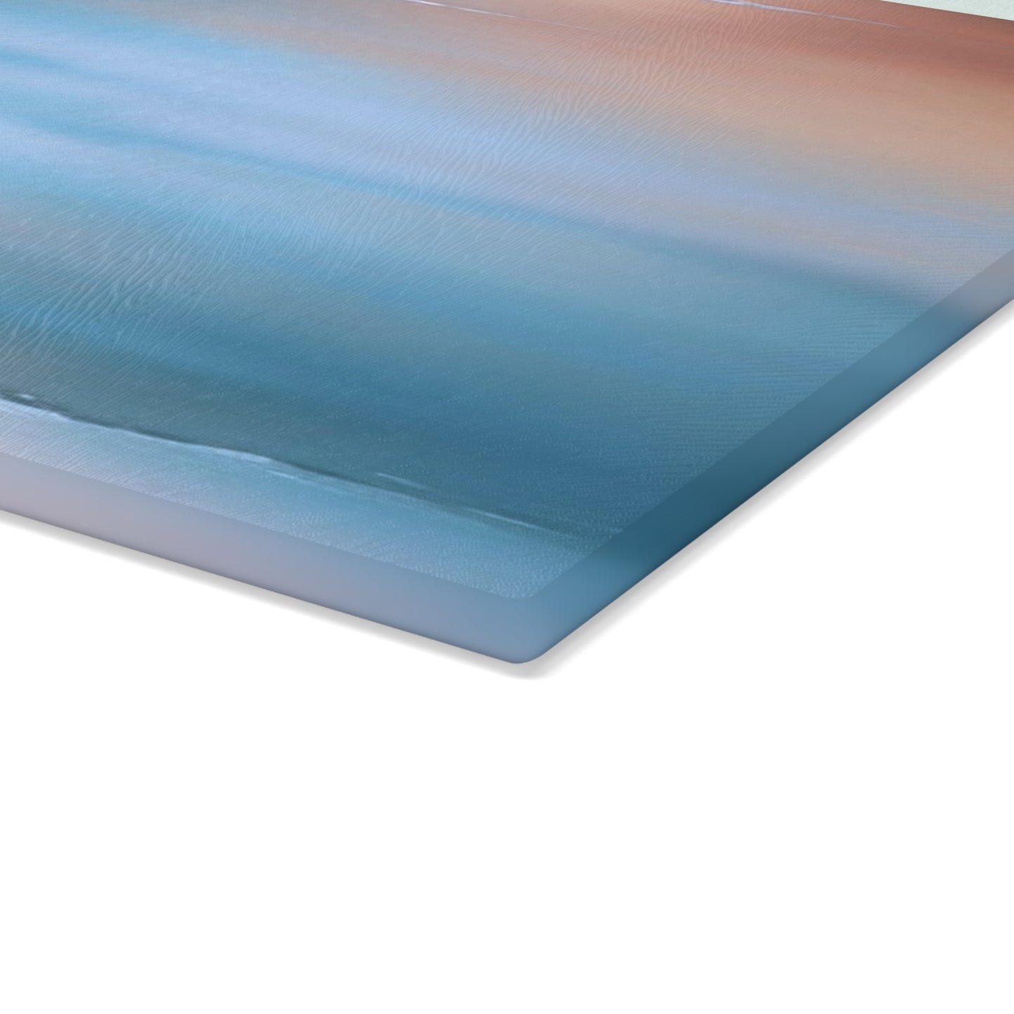 Blue Sea Peach Fog Glass Cutting Board, 11" x 15"