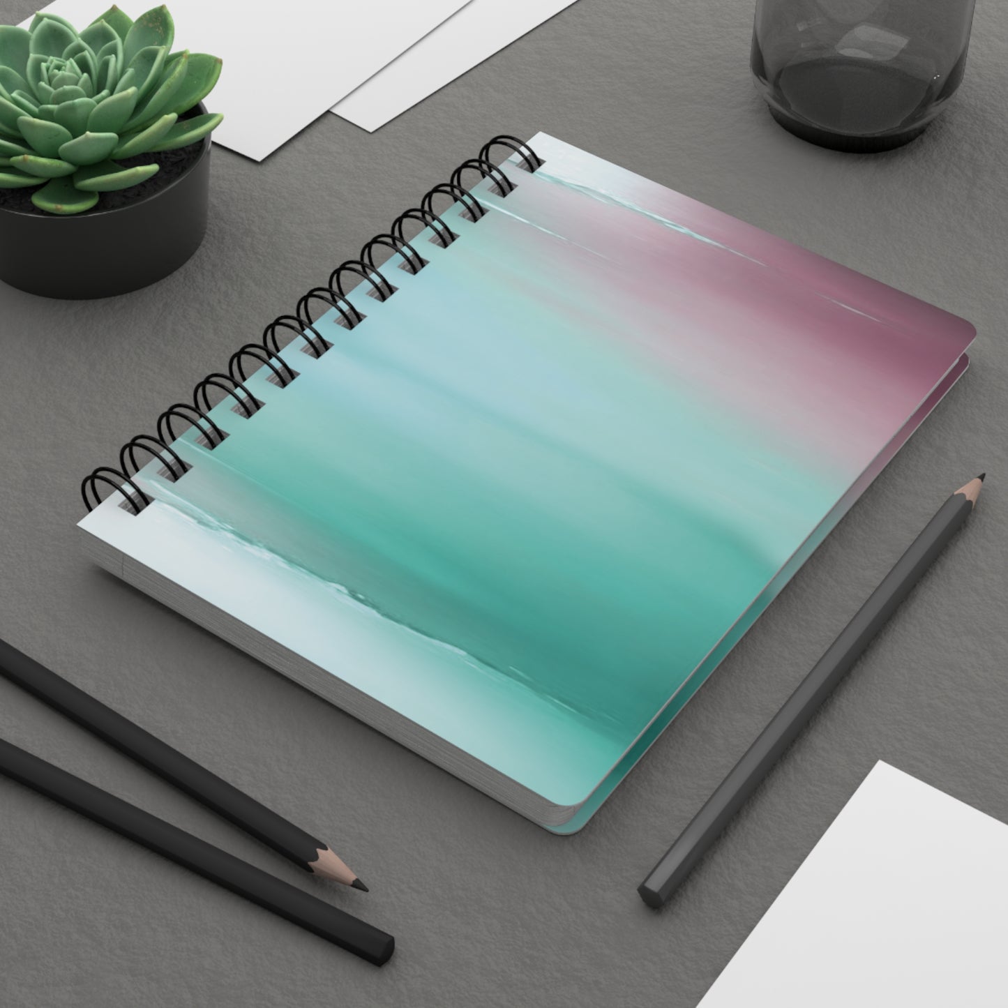 Green Sea Lavender Fog Spiral Bound Journal, 5" x 7" 150 pages