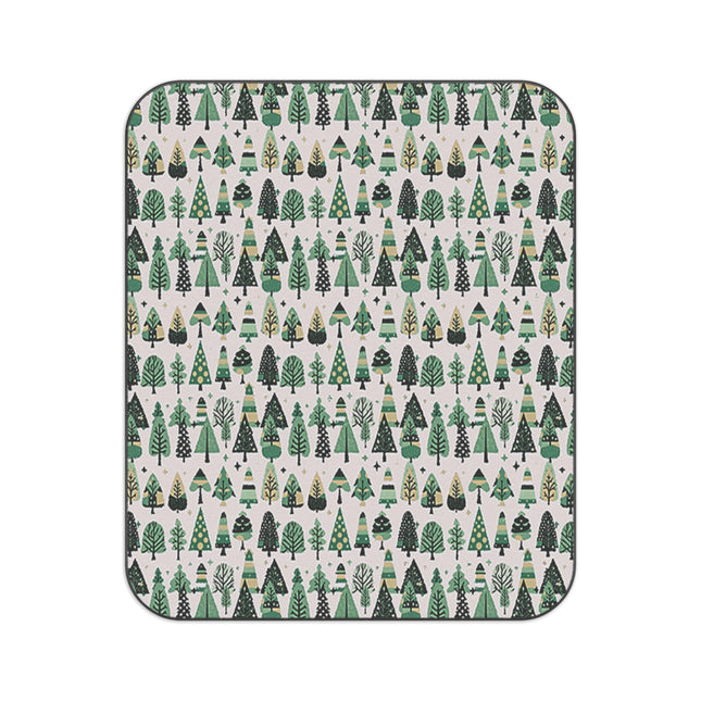 Mini Vintage Green Trees Picnic Blanket, 61" × 51"