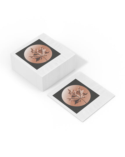 Soft Maple Leaf White Coined Napkins, 6.5" x 6.5"