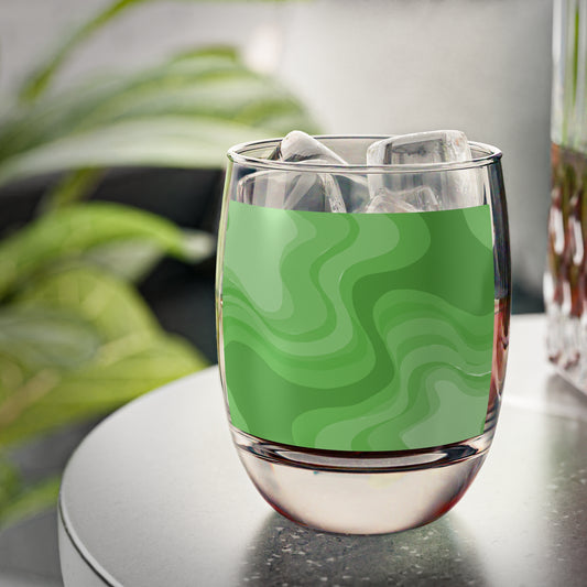Greenie Meanie Wavey Whiskey Glass, 6 oz