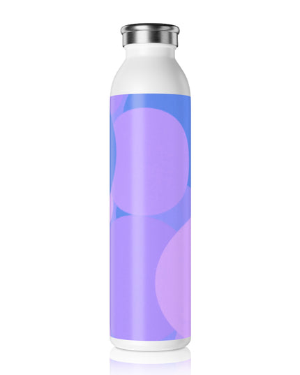 Pastel Purple Family Patches Slim Water Bottle, 20 oz White