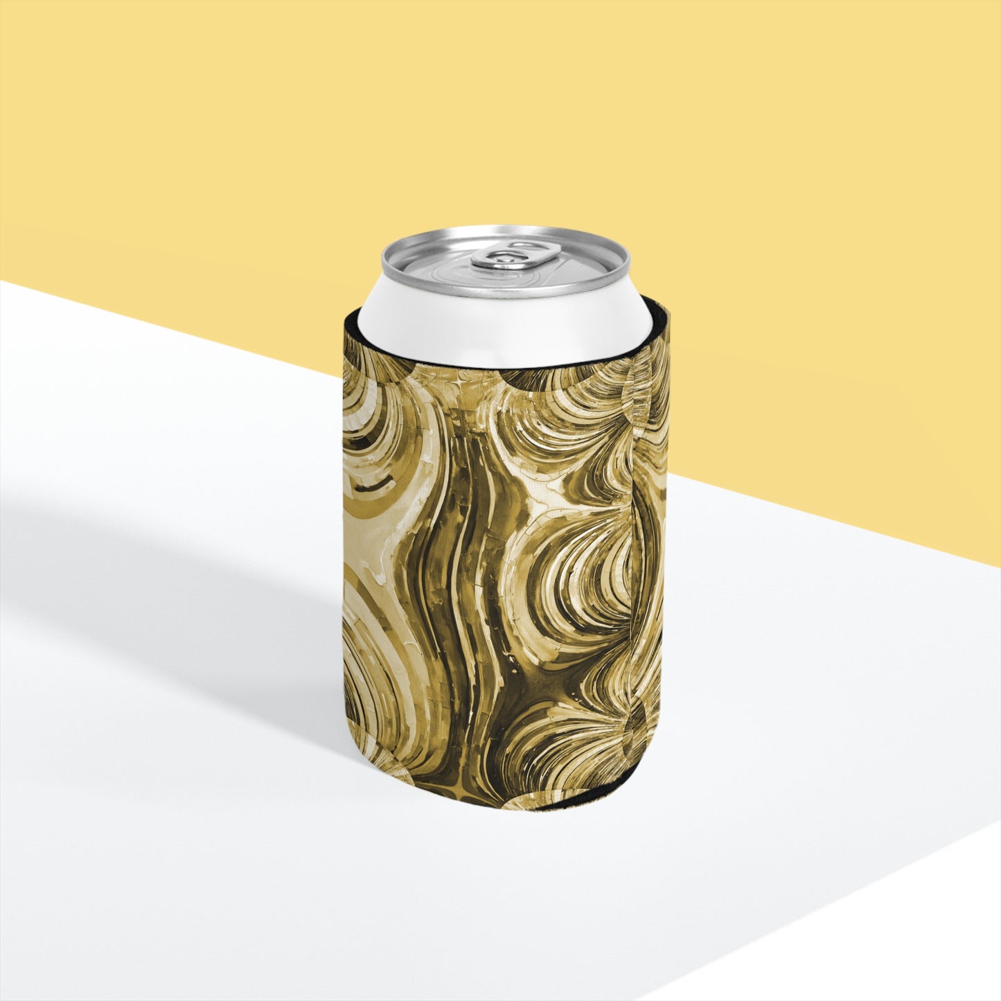 Uzi Spiral Light Brown 12 oz Can Cooler Sleeve