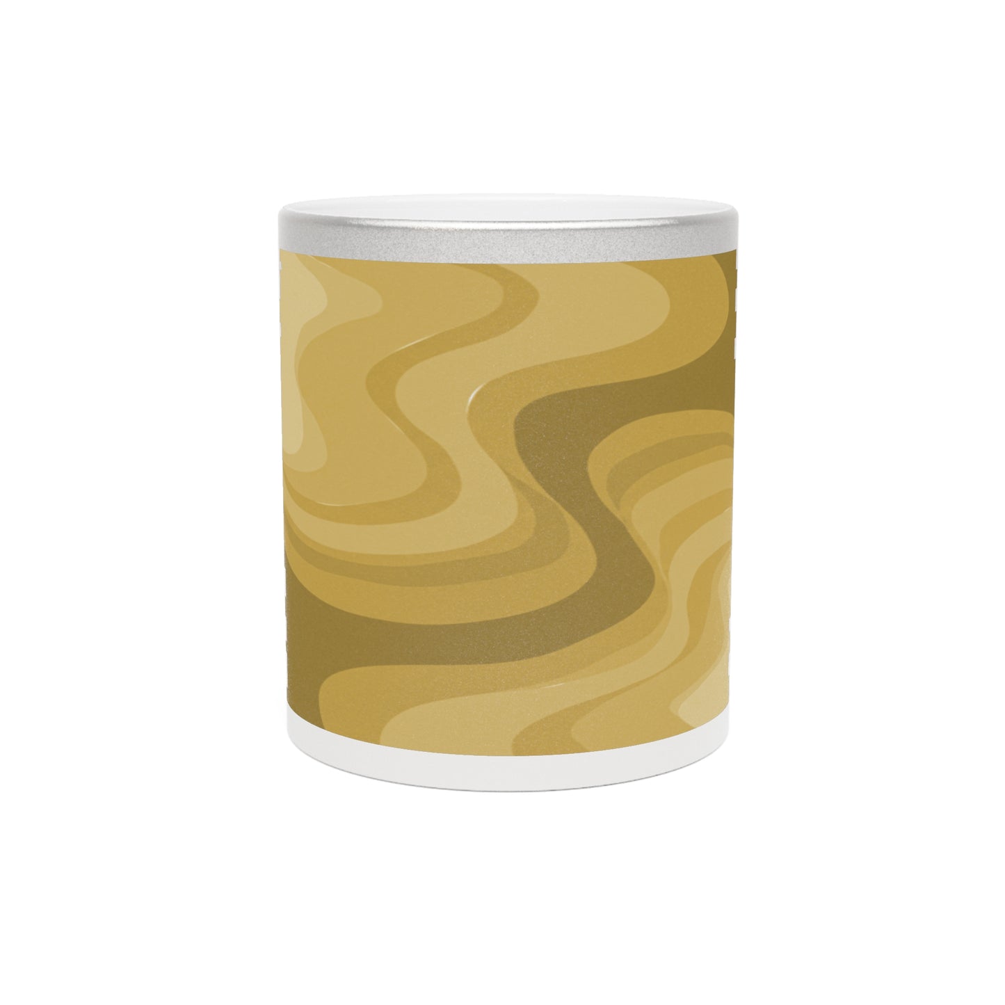 Brown Wavey 11 oz Metallic Mug (Silver\Gold)