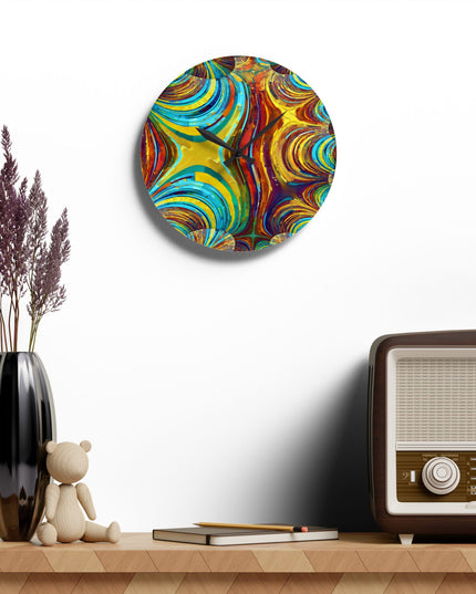 Uzi Spiral Alpha Acrylic Wall Clock, Round or Square, 10.75" x 10.75"